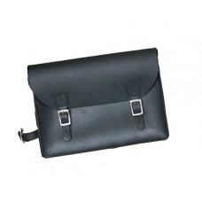 Bicycle frame bag genuine leather vintage bag small pouch tool kit black - B0767NCP4P